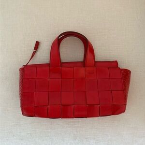 Stephane Kelian Red Woven Leather Purse